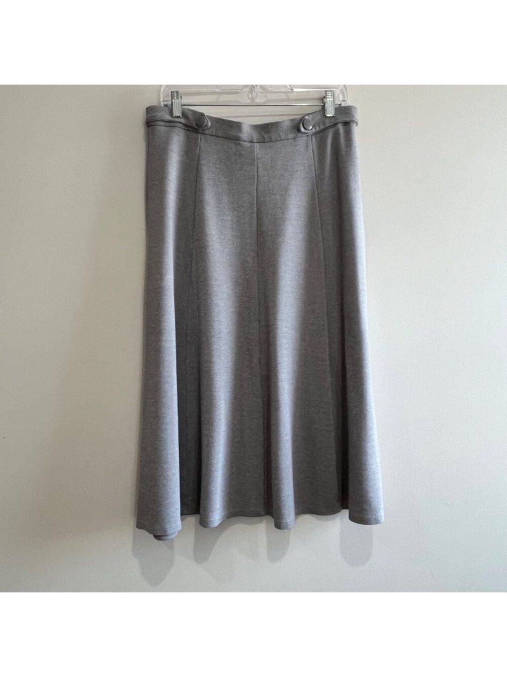 Christopher & Banks A-Line Midi Skirt Womens M Gray Rayon/Spandex Blend